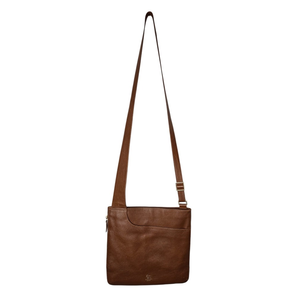 Radley London Pockets Cognac Leather Crossbody Bag Zip Around Minimalist